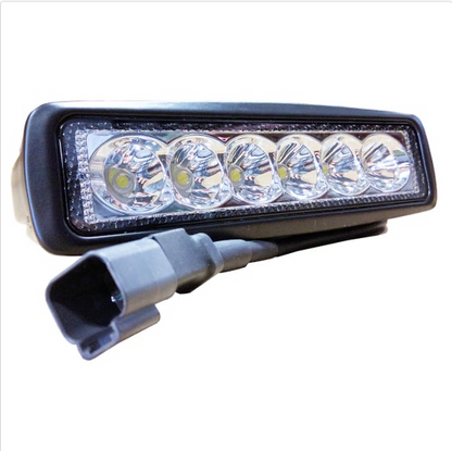 2” x 6” Rectangular 6 Diode LED Work Light, 1440 Lumen 25 Degree Beam, Female Deutsch Connector  - MTLW6008-5