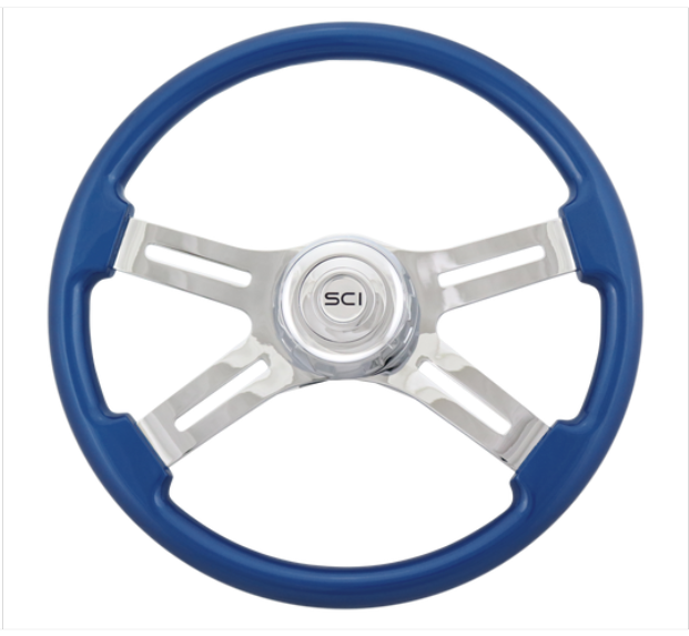 Classic Blue Chrome 16" Steering Wheel -  508-3081-77502