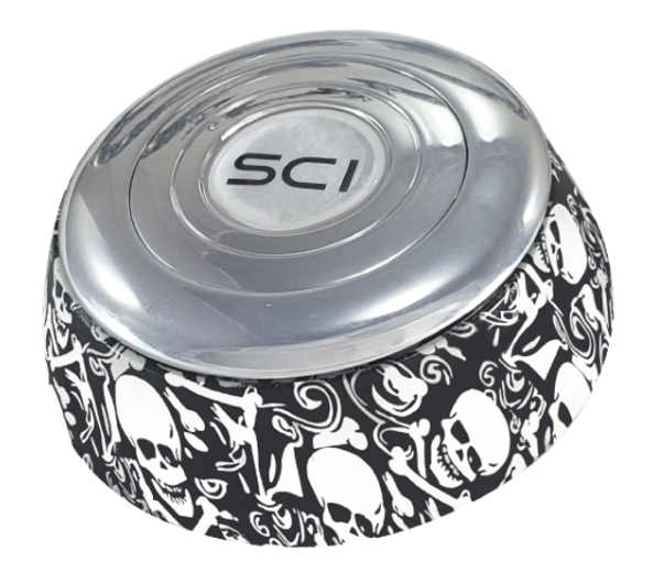 Skulls White 18'' Printed Wood Rim Chrome 4 spoke - 535-3035-77502