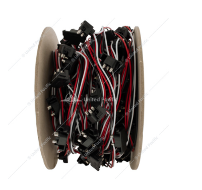 Triple Male Right  Angle Bullet Plug Wire Harness Roll 12" Lead  -  34243