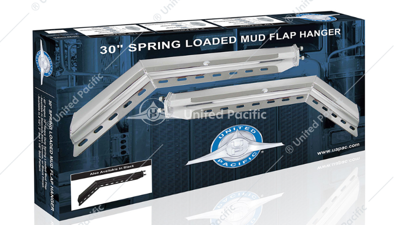 30" Chrome 45 Degree Angled Heavy Duty Mud Flap Hanger 2 1/2" Bolt Pattern  -  10643