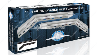 30" Chrome 45 Degree Angled Heavy Duty Mud Flap Hanger 2 1/2" Bolt Pattern  -  10643