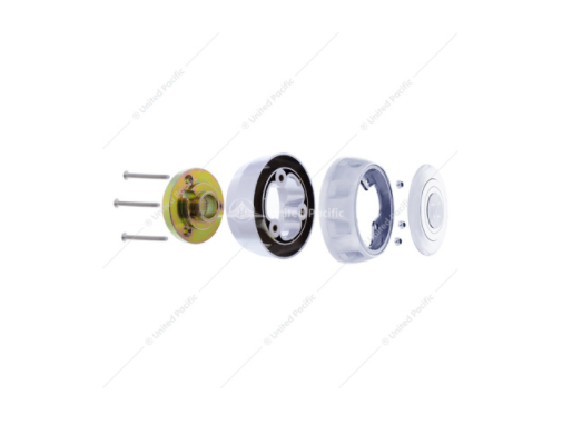 Chrome Steering Wheel Hub & Horn Button Kit For 2014-2022 Kenworth T680 & Peterbilt 579  -  88292