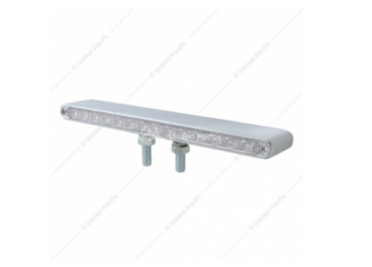 14 LED Amber/ Red Chrome Plastic 12 Inch Double Face Light Bar Clear Lens  -  39205