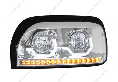 Freightliner Century Chrome Projection Headlight With LED Turn Signal & Light Bar Driver  -  31203