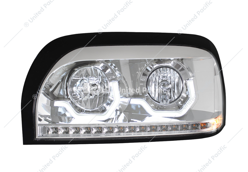 Freightliner Century Chrome Projection Headlight With LED Turn Signal & Light Bar Driver  -  31203