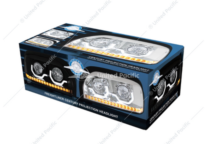 Freightliner Century Chrome Projection Headlight With LED Turn Signal & Light Bar Driver  -  31203