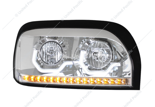 Freightliner Century Chrome Projection Headlight With Led Turn Signal & Light Bar Passenger  -  31204