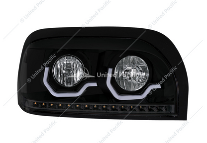 Freightliner Century " Blackout" Projection Headlight With Led Turn Signal & Light Bar Passenger  -  31206
