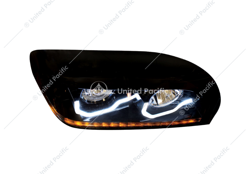 Freightliner Century " Blackout" Projection Headlight With Led Turn Signal & Light Bar Passenger  -  31206