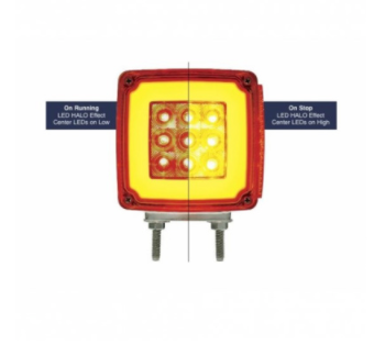 53 LED GloLight Double Stud Double Face Turn Signal Light (Driver) - Amber & Red LED/Amber & Red Lens  -  37124