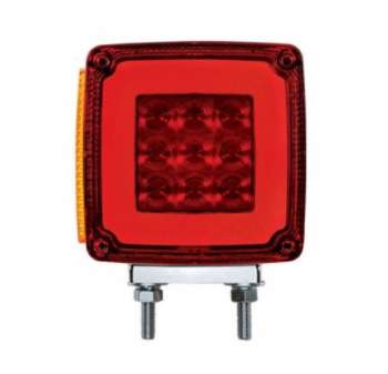 53 LED GloLight Double Stud Double Face Turn Signal Light (Driver) - Amber & Red LED/Amber & Red Lens  -  37124