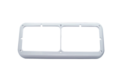 Chrome Plastic Rectangular Dual 4" X 6" Headlight Bezel - 40978