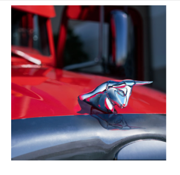 DIE-CAST LONG HORN BULL HOOD ORNAMENT - CHROME -72034