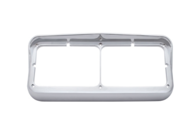 Chrome Plastic Rectangular Dual 4" X 6" Headlight Bezel with Visor -40983