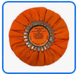 Orange Ruffy Clear Dipped 8'' Airway Buffing Wheel - AWO58-8CD