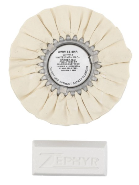White 8" Airway Buff with White Bar Rouge - AWW58-8WB