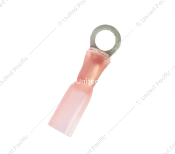 8 AWG #10 STUD CS HEAT SHRINK RING TERMINAL - PINK, 4 PCS - 98201