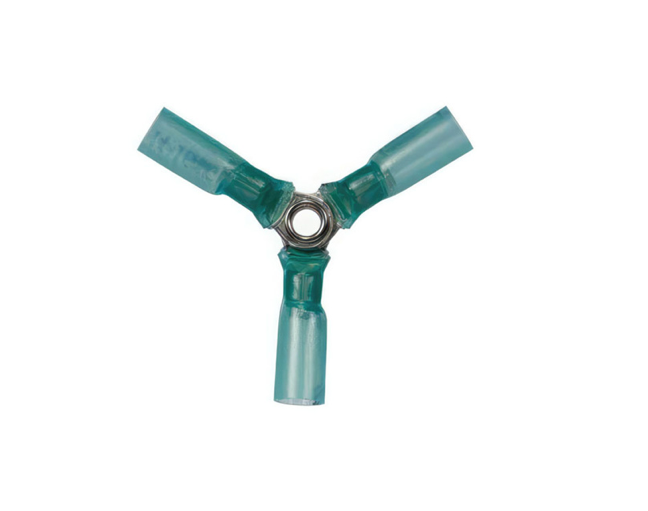 16-14 AWG 3-WAY (Y) CS HEAT SHRINK CONNECTOR - BLUE, 5 PCS - 98181