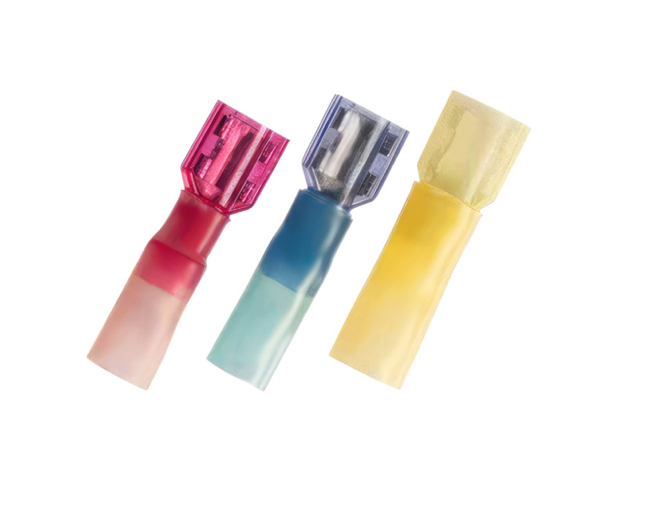 12-10 AWG .250 TAB CS FULLY INSULATED HEAT SHRINK FM DISCONNECT - YELLOW, 10 PCS - 98194