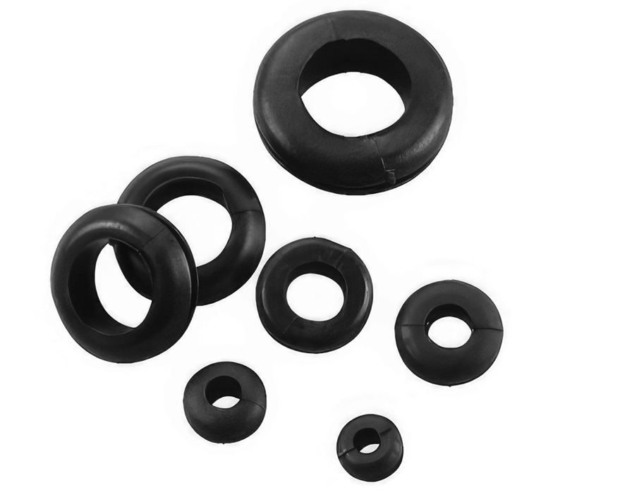 1/4",5/16",3/8",7/16",1/2",5/8",21/32",7/8" Mounting Holes Black Vinyl Grommets, 15 PCS.98251