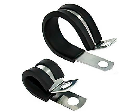 1/4",3/8",1/2",5/8",3/4" I.D. Santoprene Insulated Clamps W/ 1/4" Mounting Hole, 10 PCS -98257