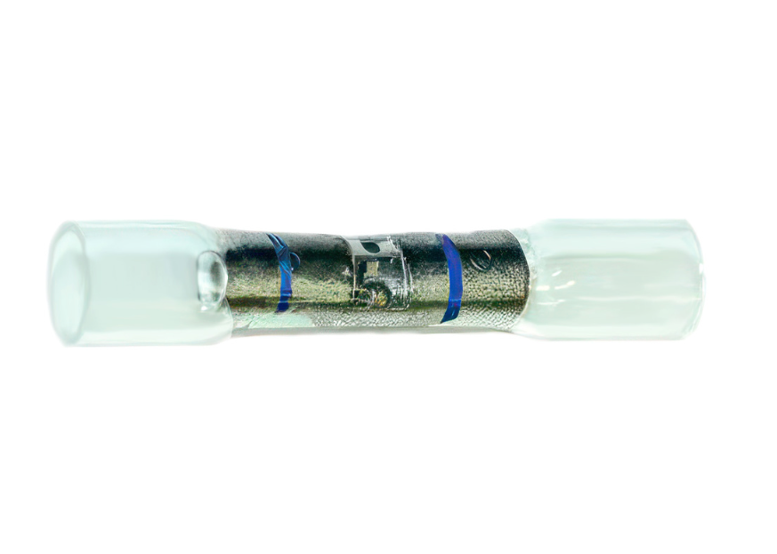 22-18 AWG CS Window Heat Shrink Butt Connector - Clear W/ Red Stripe, 10 PCS - 98140