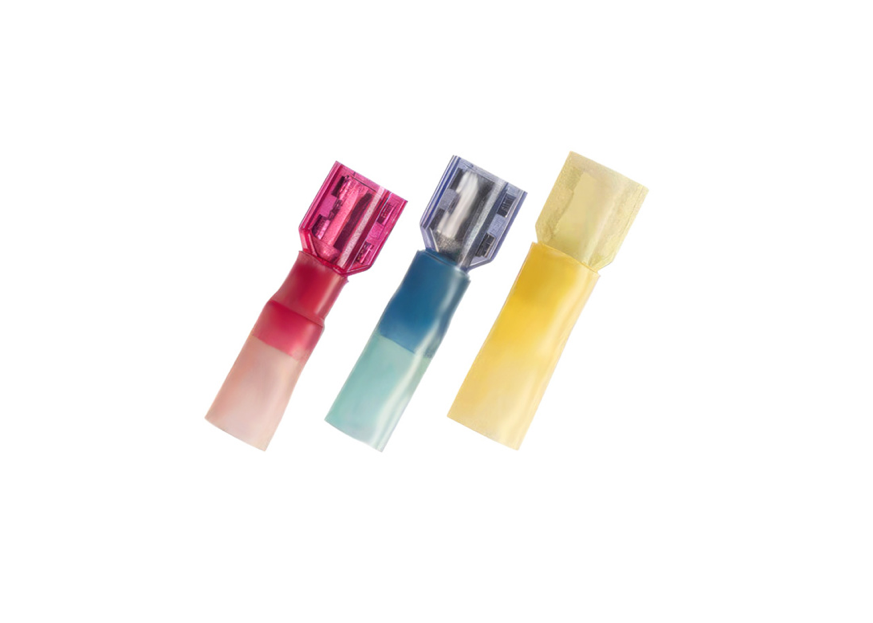 22-18 AWG .250 Tab CS Fully Insulated Heat Shrink M Disconnect - Red, 10 PCS 98157