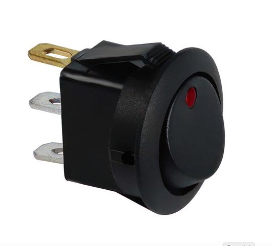 Red LED Round Rocker 10 AMP 12V ON/OFF 1/2" DIA. 1 PC 98304