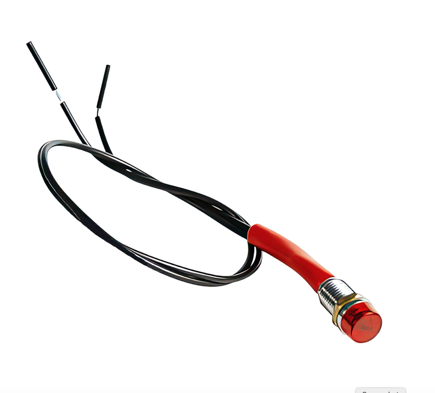 Red Mini Warning Light 16 AMP 12V 1/4" Panel Mount W/Leads 1 PC 98307