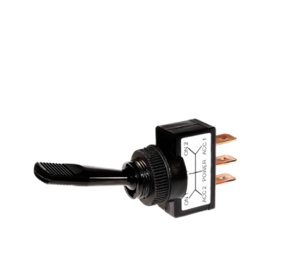 Black Non-Illum Toggle 20 Amp 12V S.P.D.T. On/Off/on 1 PC - 98356