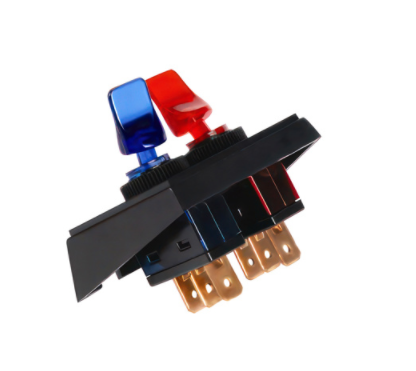 Red & Blue Illum Duckbills in Panel Mount Combo 20 Amp 12V S.P.S.T. On/Off 1 Set - 98357
