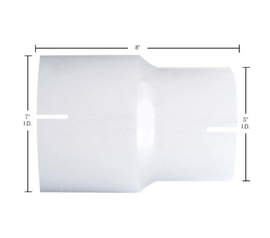 Chrome Reducer 7" I.D. TO 5" I.D.  RC-7I5I-8C