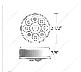 9 LED 2-1/2" Round Pure Reflector Light Kit (Clearance /Marker)  Red LED/Red Lens -39740BRK