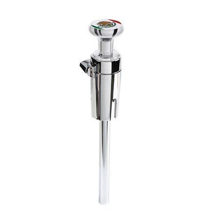 Thread-On Gearshift Knob W/ 13/15/18 Speed Adapter & Mexican Flag Sticker Chrome - 70794