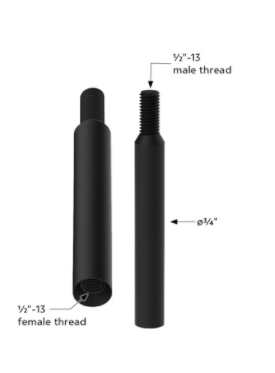 6" Shifter Shaft Extension Matte Black - 21800