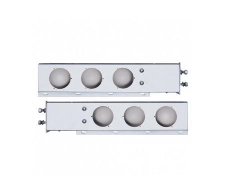 2.5" Bolt Pattern Chrome Spring Loaded Light Bar With 6X 4" Light Cutouts (Pair) - 31615