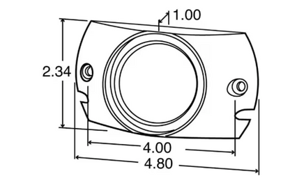 Truck-Lite Company Round Polycarbonate Deflector Gray Mount - 30722