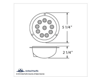 10 LED 4" Flange Mount Back-Up Light -White LED/Clear Lens - 38078