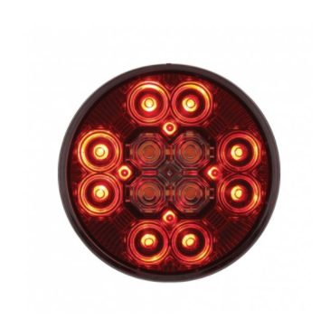 4" Round Combo Light With 12 LED Stop Turn & Tail & 16 LED Back-Up - Red LED/Red Lens  -  36607