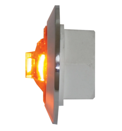 1″ Dia. Mini AMBER/AMBER Push/Screw-In Wide Angle LED Marker Light W/ Chrome Bezel - 87060