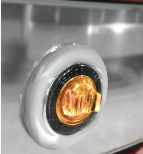 1″ Dia. Mini Amber/Clear Push/Screw-In Wide Angle LED Marker Light W/ Chrome Bezel -  87061