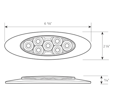Ultra Thin Surface Mount AMBER/ CLEAR Y2K LED Light W/ Chrome Bezel- 78336