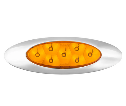Ultra Thin Surface Mount AMBER/ CLEAR Y2K LED Light W/ Chrome Bezel- 78336