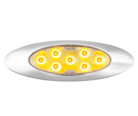 Ultra Thin Surface Mount AMBER/ CLEAR Y2K LED Light W/ Chrome Bezel- 78336
