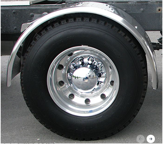 80" 14 Gauge Smooth Stainless Steel Single Axle Fender with Rolled Edge  - TFEN-S12