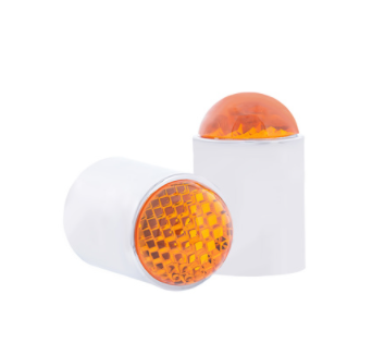 Amber Dome Lens  Bumper Guide Top with Chrome Base - 86071