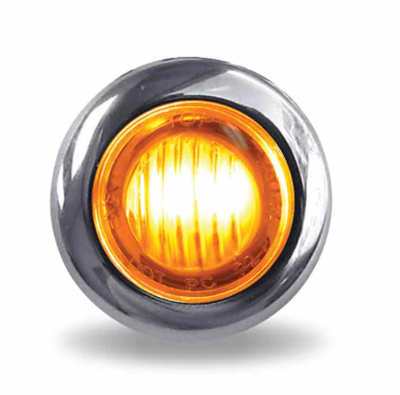 3/4" Clear Amber Marker with Chrome Bezel -TLED-B3CA