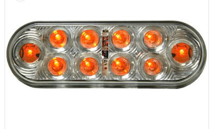 10 Diode Red/Clear Oval LED Stop/Tail/Turn Light -  MTLED2238C-10R