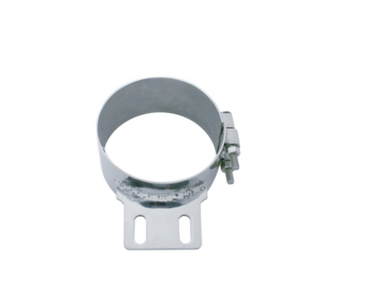 6" Stainless Butt Joint Exhaust Clamp with Straight Bracket  -  10320